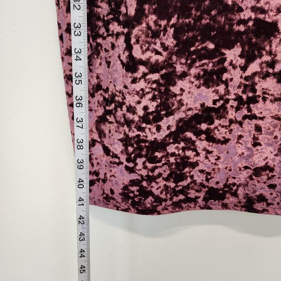 Michael Michael Kors Crushed Velvet Dress Size M Dark Pink Long Sleeve Goth Glam - Picture 11 of 13